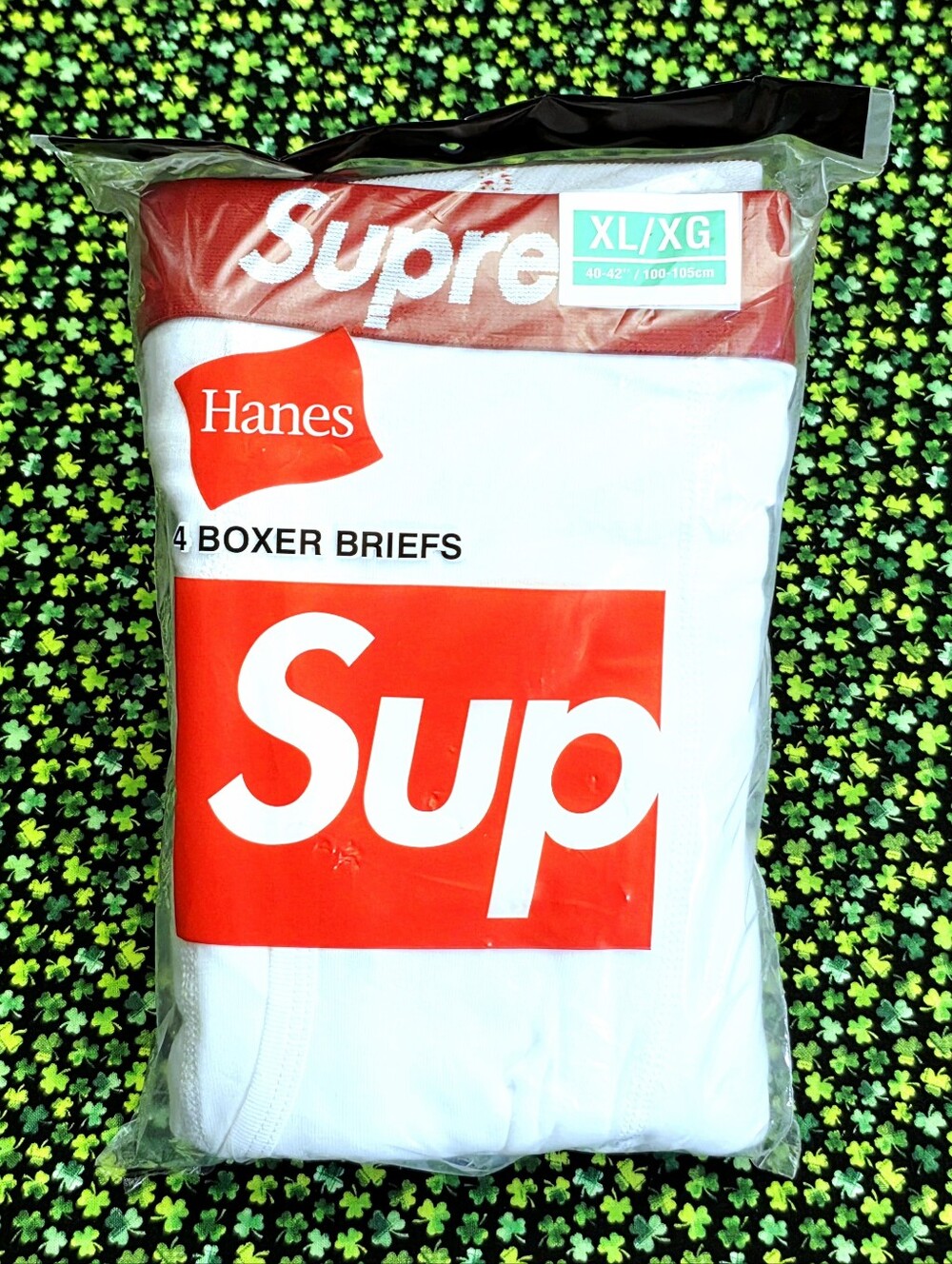Hanes White Boxer Briefs Pack with Red Size XL